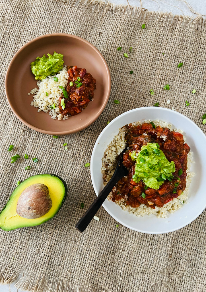 Mexican Beans with Quinoa and Guacamole